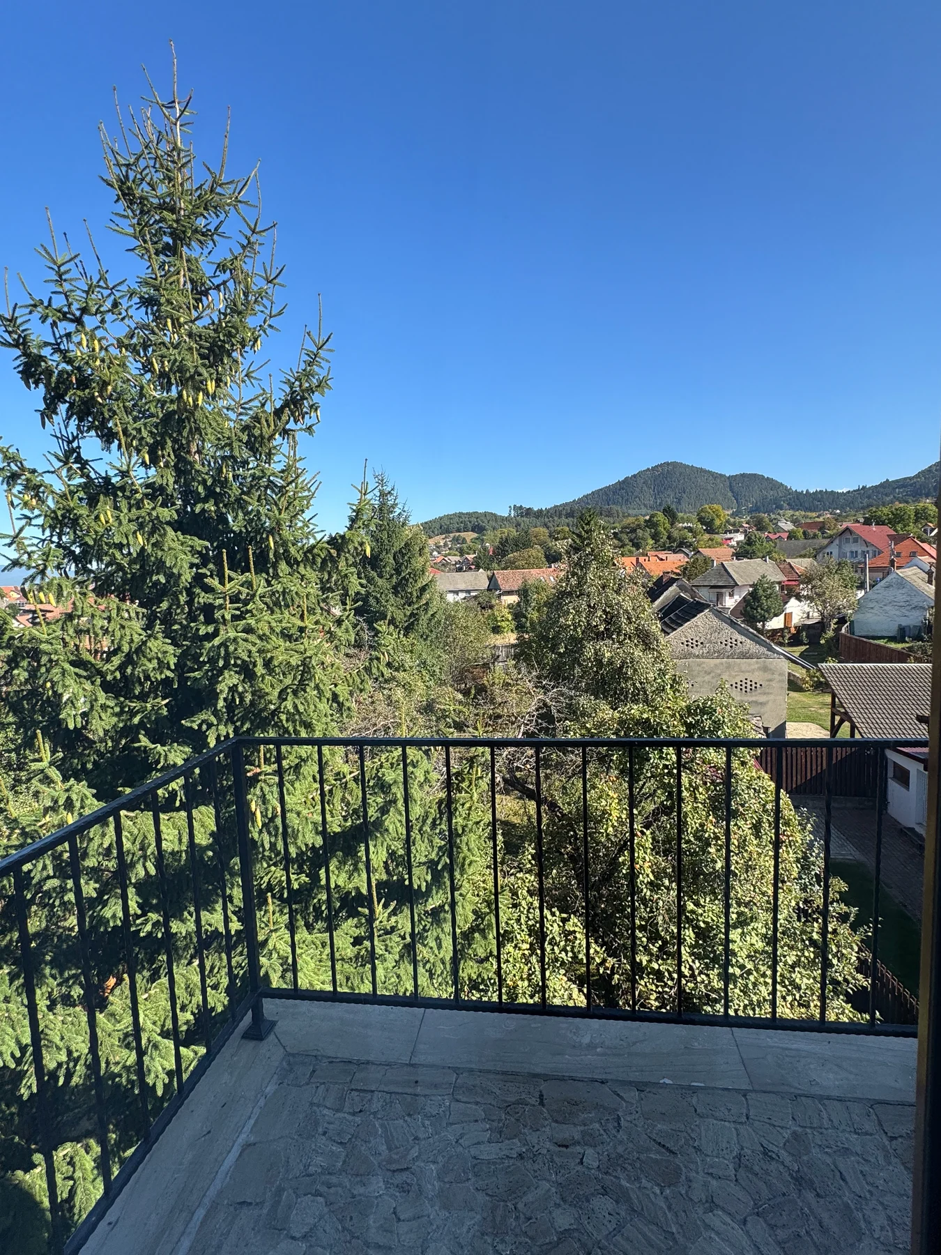 Vedere de pe terasă către împrejurimi — Casa Ilinca, Săcele